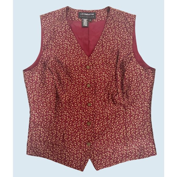 VIntage LIZ CLAIBORNE Collection Full Button Vest 90s / 00s Size M - Picture 2 of 8